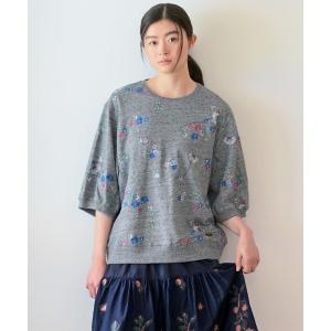 タイニーフラワーワルツ刺繍裏毛プルオーバー レディース