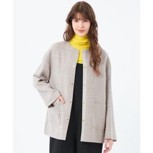 ノーカラーコート コート 「IVENREY MIDDLE(イベンリーミドル)」ウール製 レディース