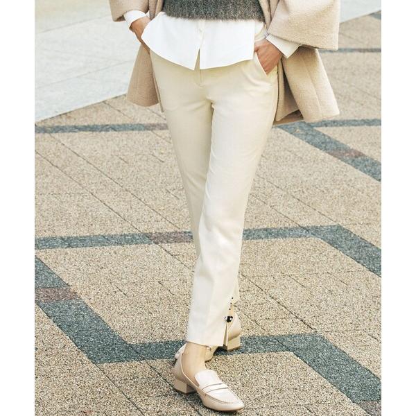 パンツ ウールライク スリムパンツ レディース