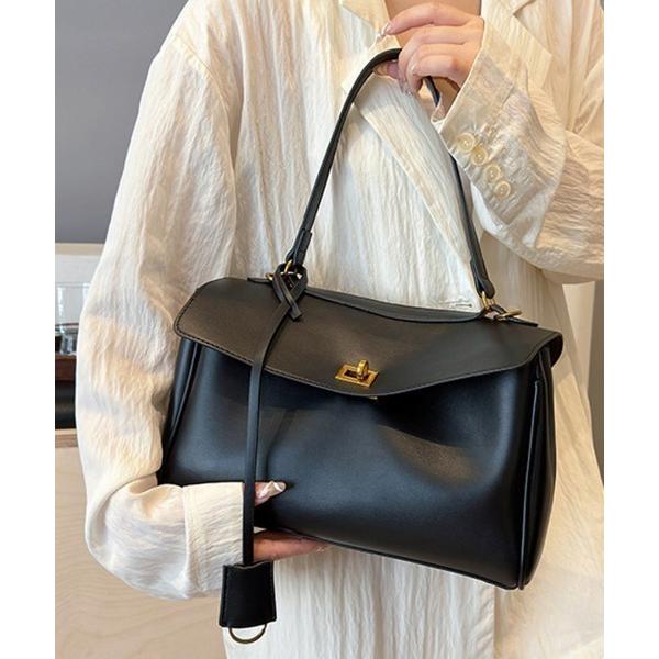 ショルダーバッグ バッグ ヴィンテージライクなデザインのスクエアミディアムバッグ レディース