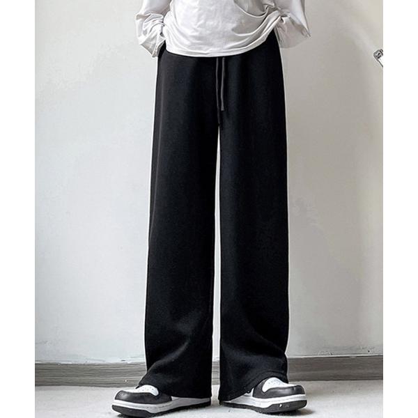 ワイドパンツ スウェットパンツ ジャージ 抜け感たっぷり。美シルエットのリラックスワイドパンツ。 レ...
