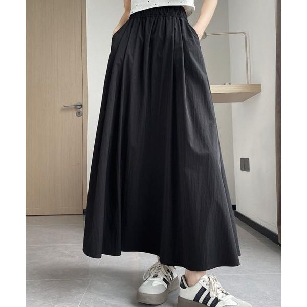 スカート 大人抜け感のフレアマキシ丈スカート