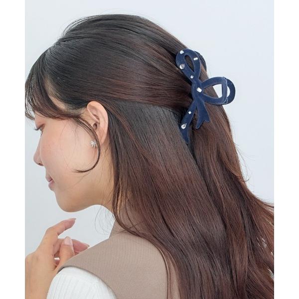 ヘアクリップ ちらばせビジューフロッキーバンスクリップ