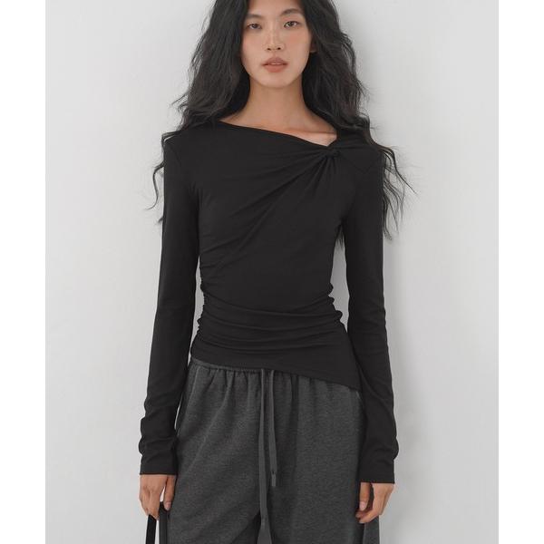 tシャツ アシンメトリーツイストトップ EM25a071「EIGHTHMONTH」「2025AW」 ...