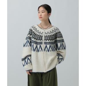 カーディガン 5ゲージノルディック柄カーディガン　598100 レディース