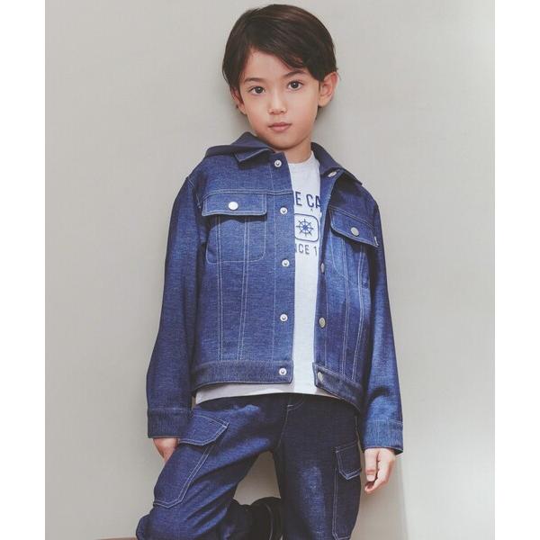 ブルゾン アウター デニムライクストレッチ フード付き ブルゾン キッズ 子供服 男の子 女の子