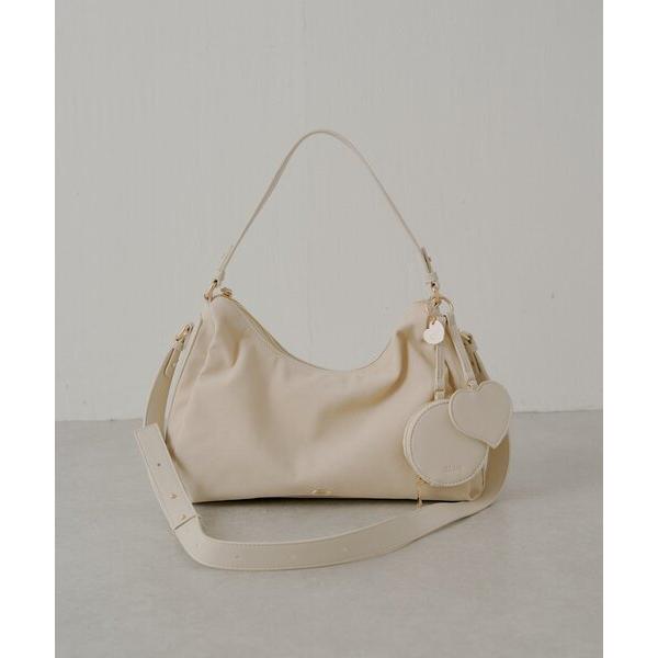 ボストンバッグ ポーチチャーム付きスエードコンビボストンバッグ レディース