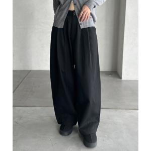 ワイドパンツ チノパン タック入りワイドチノパン レディース