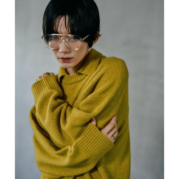 ニット セーター 5ゲージ襟レイヤープルオーバー　595637 レディース