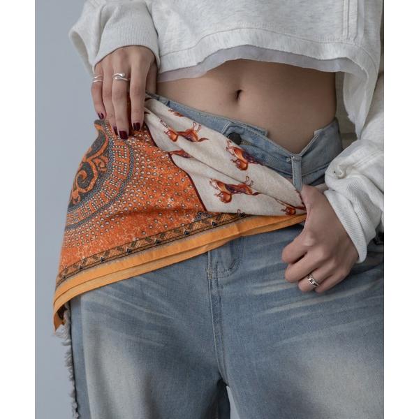 ストール マフラー ヴィンテージアニマル柄スカーフ レディース