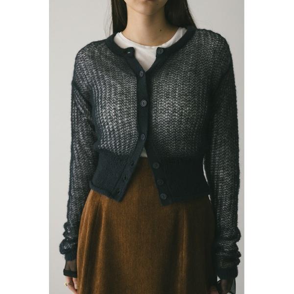 カーディガン レイヤースリーブモヘアミックスニットカーデ レディース