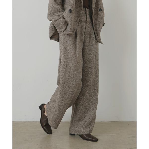 スラックス パンツ ツイードフリンジデザインパンツ レディース