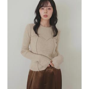 ニット セーター ビスチェデザインリブニットトップス レディース
