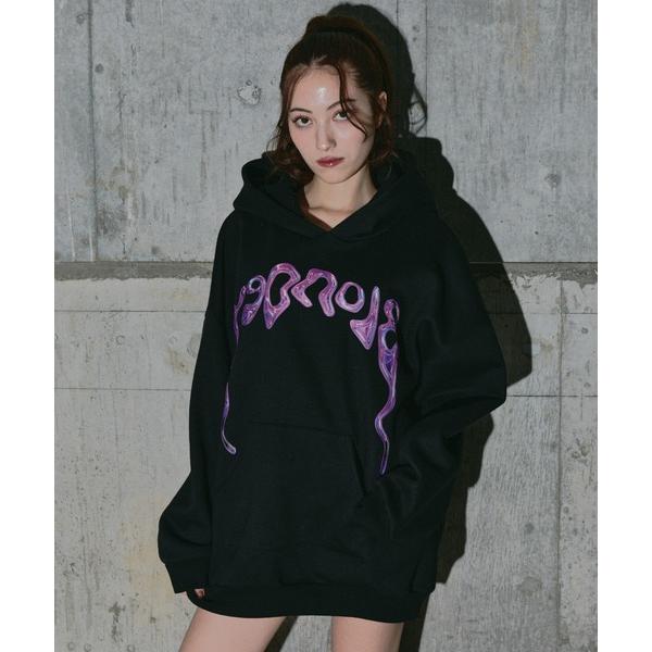 パーカー 反転ロゴプリントBIGパーカー レディース メンズ