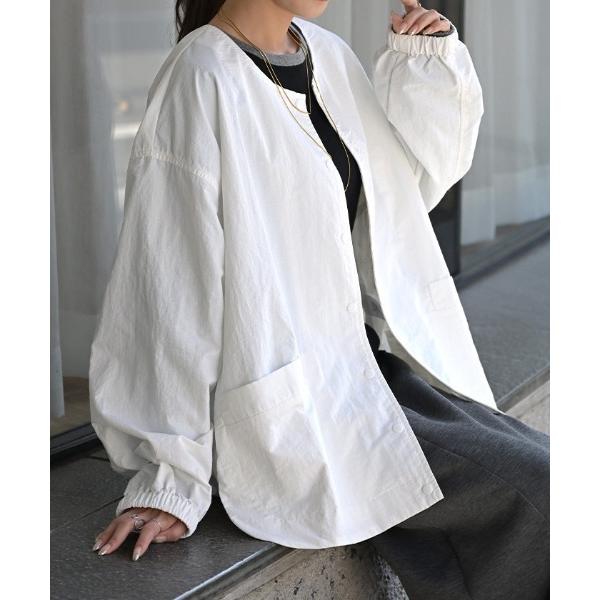 ジャケット ノーカラージャケット 撥水軽量ブルゾン レディース