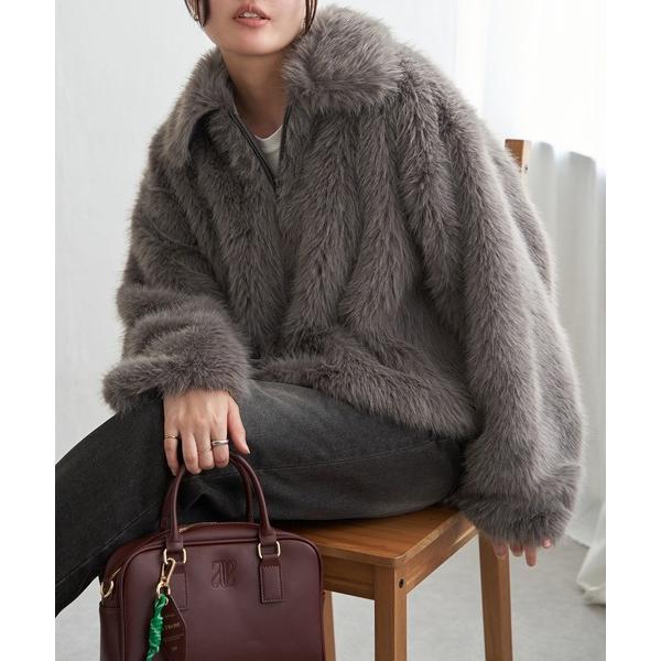 ブルゾン アウター シャギーファーショートコート レディース