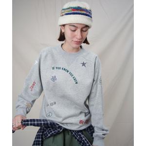 トレーナー スウェット HUMAROUS Hand draw スティッチ スウェット レディース メンズ