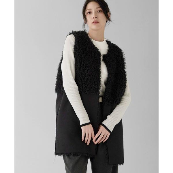 ベスト ジレ ファーベスト エコファー リバーシブル ベスト レディース