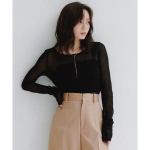 anuans（アニュアンス） ハイネックシアーボウタイブラウス （BLACK