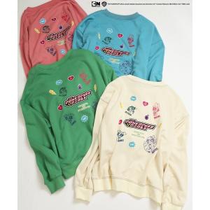 tシャツ パワーパフガールズコラボ ステッカーデコプルオーバー レディース メンズ