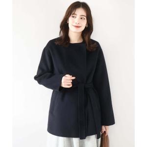 ノーカラーコート コート 「2025AW」スムースリバー ノーカラーミドル丈コート レディース