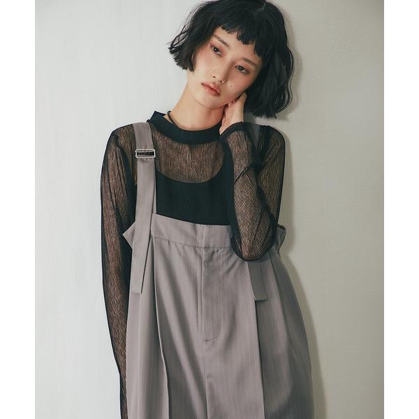 tシャツ コードメッシュシアープルオーバー レディース