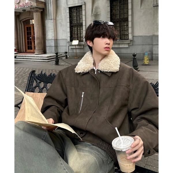 ブルゾン アウター フェイクムートンジャケット メンズ レディース