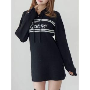 ワンピース フーディーロゴニットワンピース