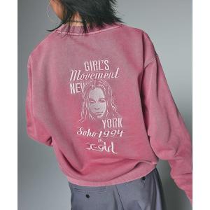 トレーナー スウェット MIX LOGO ＆ FACE FADED CREWNECK SWEAT TOP レディース メンズ