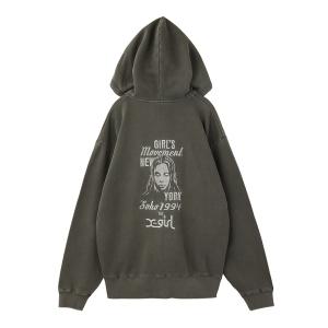 パーカー MIX LOGO ＆ FACE FADED ZIP UP SWEAT HOODIE レディース メンズ