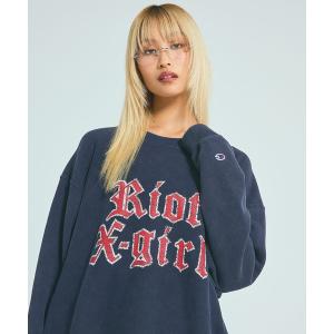 トレーナー スウェット X-girl x Champion REVERSE WEAVE R FADED LOGO SWEAT TOP レディース メン