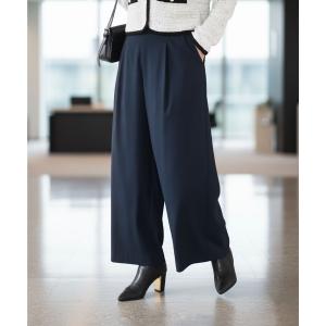パンツ ストレッチワイドストレートパンツ/洗える レディース