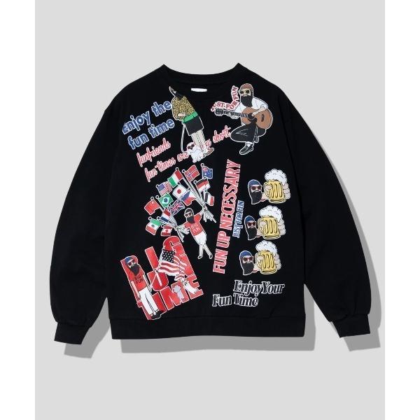 tシャツ modem design/モデムデザイン　総柄おじさんロンTee-1 メンズ レディース