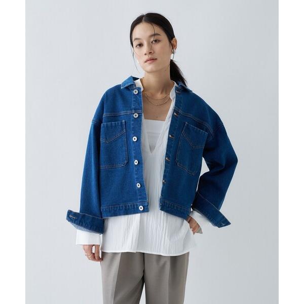 デニムジャケット gジャン 「手洗い可」ストレッチデニムジャケット レディース