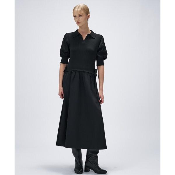 ワンピース 「マシンウォッシュ」ドッキングニットワンピース