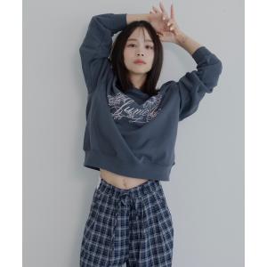トレーナー スウェット 刺繍ロゴスウェット レディース