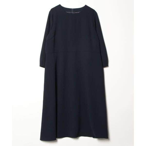 「UNTITLED」 長袖ワンピース 50 ネイビー レディース