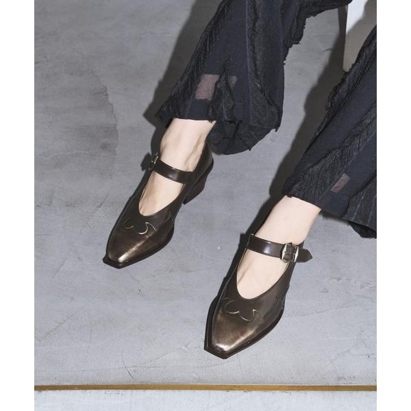 パンプス GRISE LEATHER WESTERN メリージェーン
