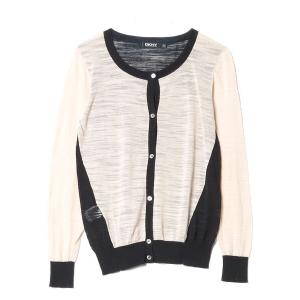 「DKNY DONNA KARAN NEW YORK」 ニットカーディガン S ベージュ レディース