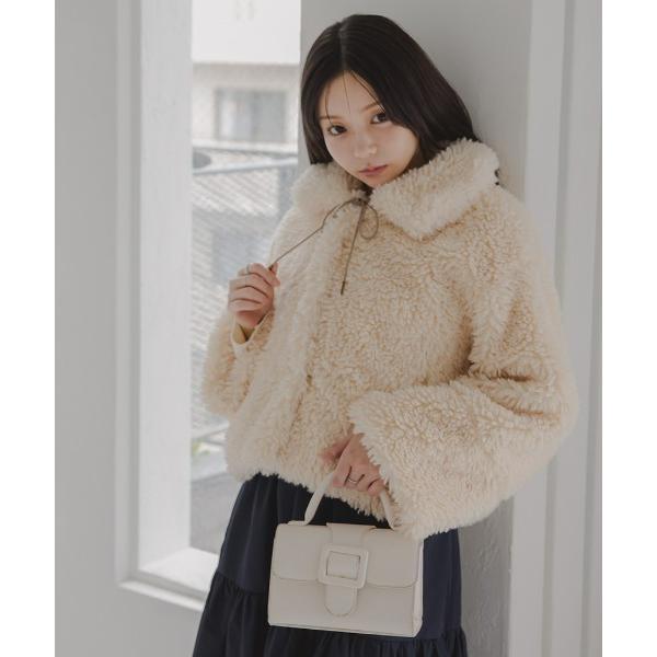 コート アウター 小さいサイズ　ショート丈ボアジャケット　低身長さん・小柄女性 レディース