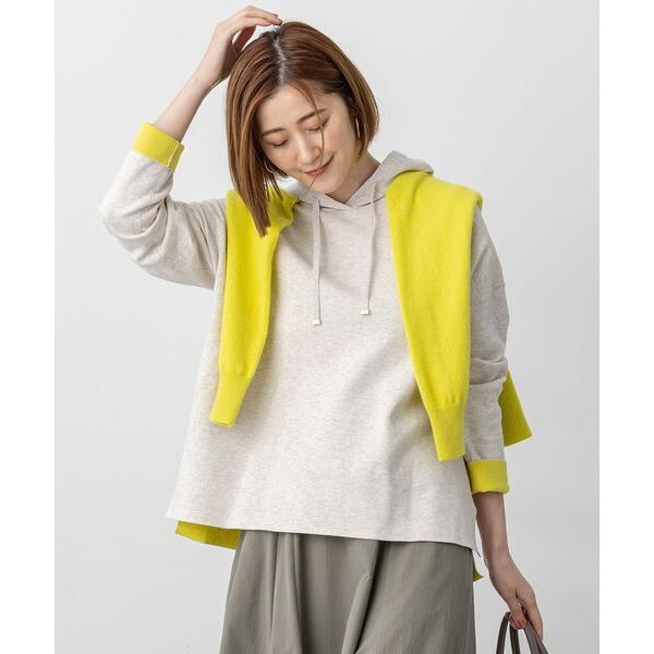 パーカー 「洗える」ダブルフェイスニット パーカー レディース