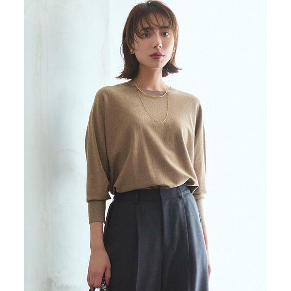 ニット セーター 「洗える/吊り干しOK」ヴィスコースストレッチ ドルマンスリーブ ラメ ニット レ...