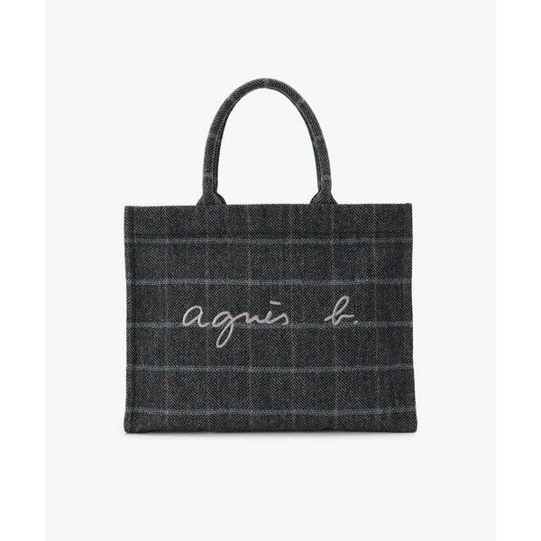 トートバッグ チェック ウール  ラージ トートバッグ ZAX03B−02 レディース