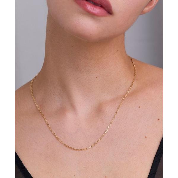 ネックレス 「K18」荒角小豆チェーンネックレス「全長約44+3cm」 レディース メンズ