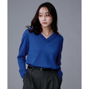 ニット セーター 「洗える/きれいめ」Vネックプルオーバーニット レディース