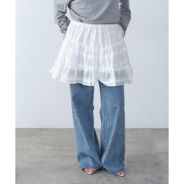 スカート dream ruffle lace mini skirt