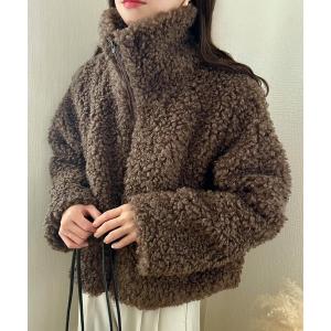 ブルゾン アウター ショート丈ボアブルゾン レディース