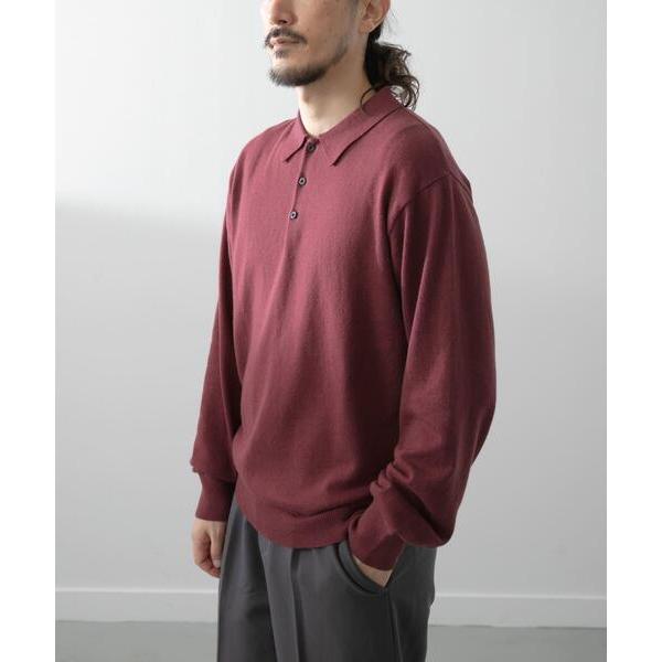 セーター ニット カシミヤ×コットンポロセーター メンズ