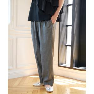スラックス パンツ ピンストライプイージーパンツ レディース
