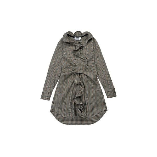 シャツワンピース フリルディテール シャツワンピース